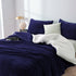 2 in 1 teddy sherpa duvet cover set and blanket queen midnight