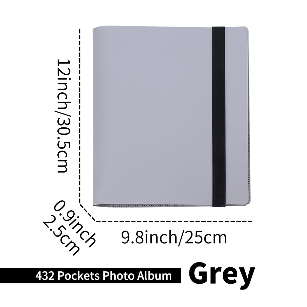 LIFEBEA 432 Pockets Photo Album for Fujifilm Instax Mini Camera, Polaroid Snap PIC-300 Z2300 Instant Camera, 2x3 Photo Album Book for Fujifilm Instax Mini 11 9 Evo 90 70 40 8 7 LiPlay Instant Camera (Grey)