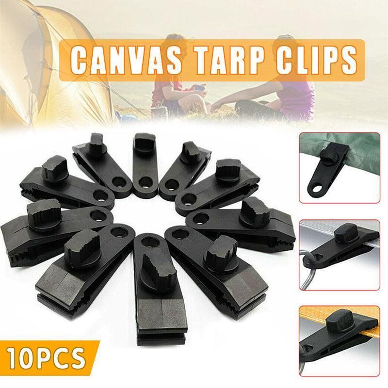 10-Pack Heavy-Duty Awning and Tarp Clips for Camping, Adjustable Grip Set