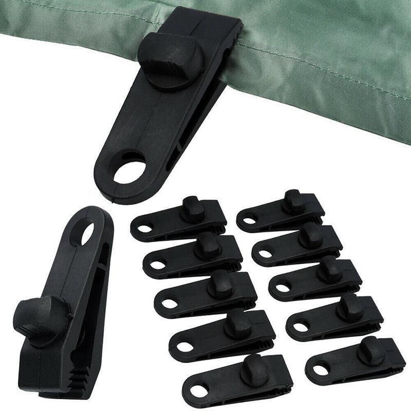 10-Pack Heavy-Duty Awning and Tarp Clips for Camping, Adjustable Grip Set