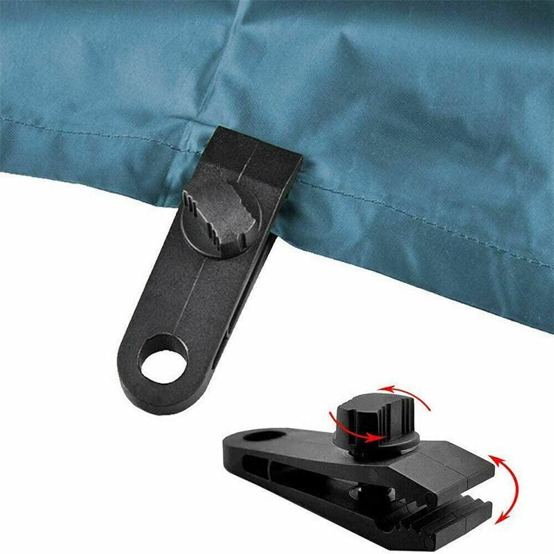 10-Pack Heavy-Duty Awning and Tarp Clips for Camping, Adjustable Grip Set