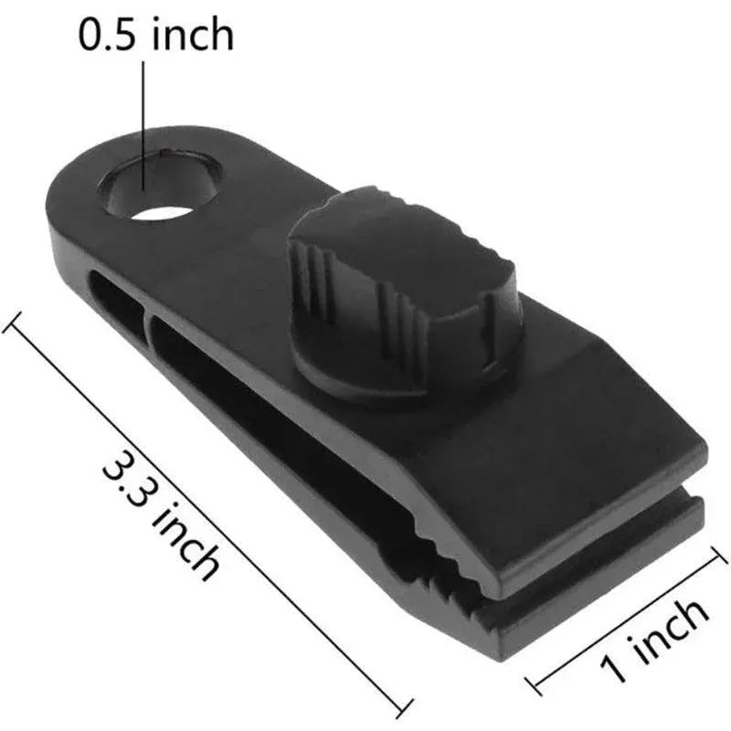 10-Pack Heavy-Duty Awning and Tarp Clips for Camping, Adjustable Grip Set