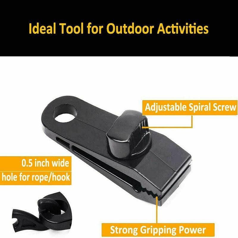 10-Pack Heavy-Duty Awning and Tarp Clips for Camping, Adjustable Grip Set