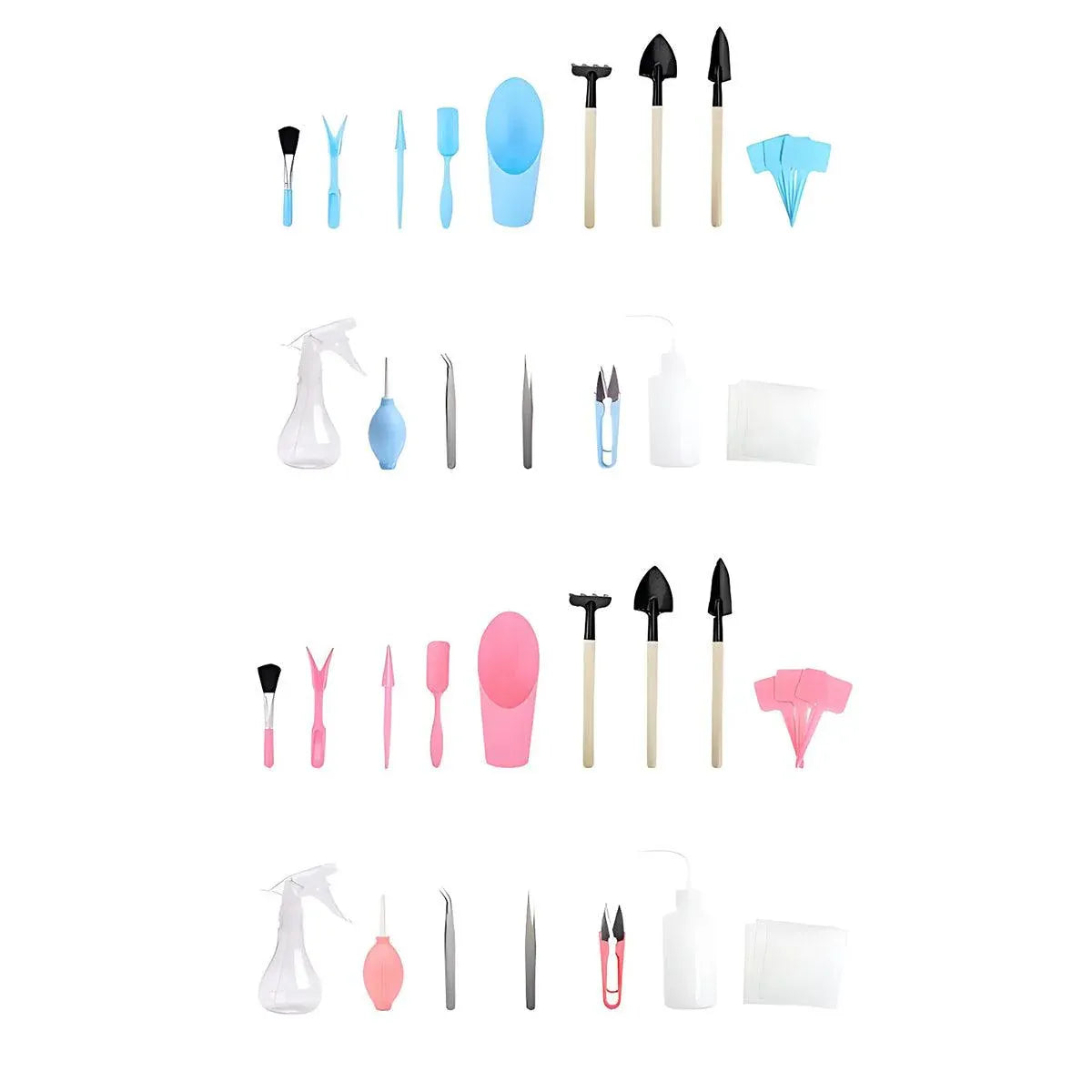 16X Mini Garden Hand Tools Transplanting Succulent Plant Gardening Tool Rake Set - Blue
