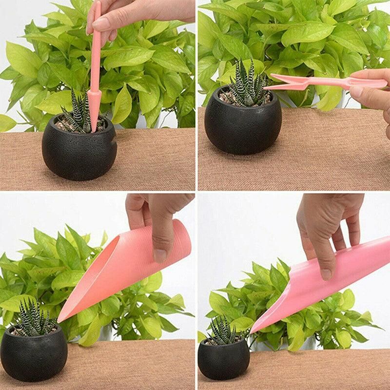 16X Mini Garden Hand Tools Transplanting Succulent Plant Gardening Tool Rake Set - Blue