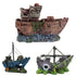 Aquarium Fish Tank Boat Ornament Pirate Ships Resin Landscape Underwater Decor - Cruciform Ship