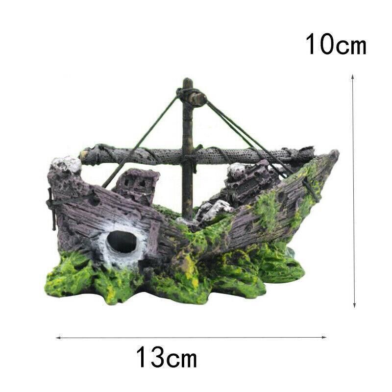 Aquarium Fish Tank Boat Ornament Pirate Ships Resin Landscape Underwater Decor - Cruciform Ship