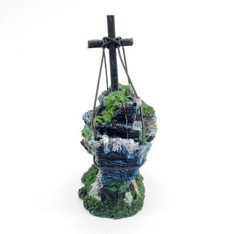 Aquarium Fish Tank Boat Ornament Pirate Ships Resin Landscape Underwater Decor - Cruciform Ship