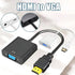 Jasoz 1080P Hdmi Male To Vga Female Video Adapter Cable Converter Chipset - Black