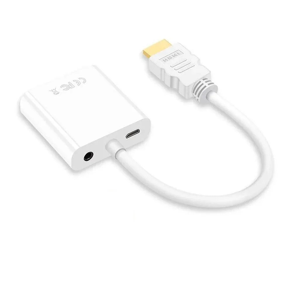 Jasoz HDMI to VGA Adapter 1080P Male to Female Video Converter Cable 25cm, White
