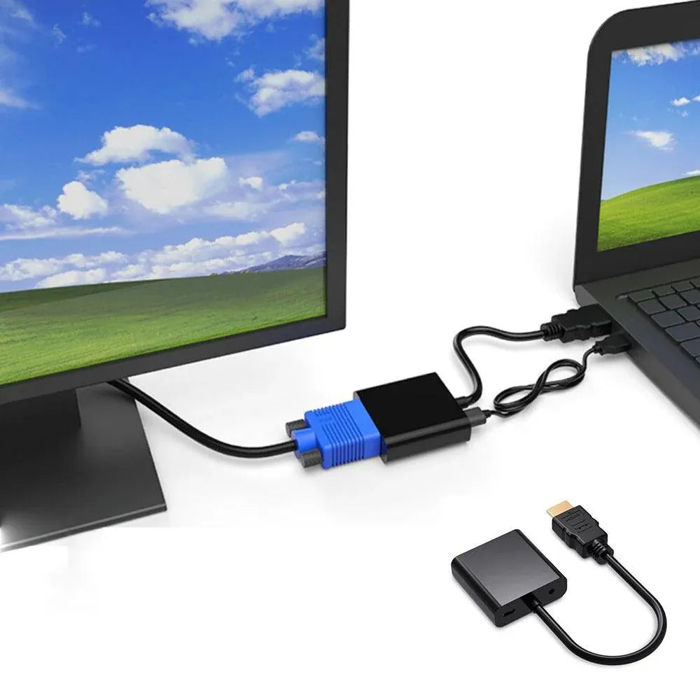 Jasoz HDMI to VGA Adapter 1080P Male to Female Video Converter Cable 25cm, White