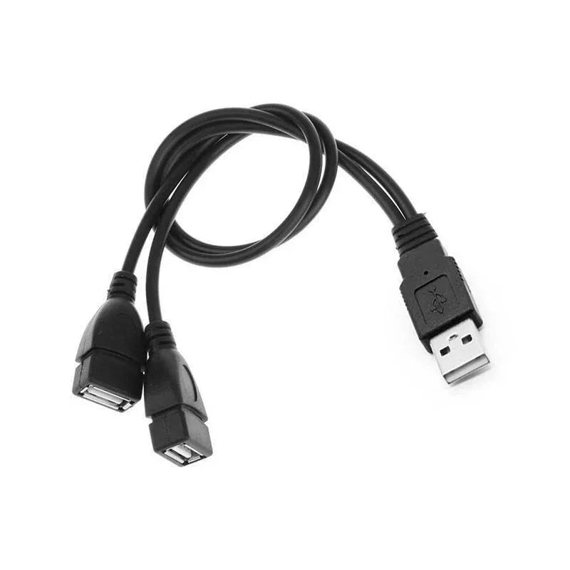 USB 2.0 Y Splitter Cable 1 Male to 2 Female Dual USB Extension Adapter 30cm