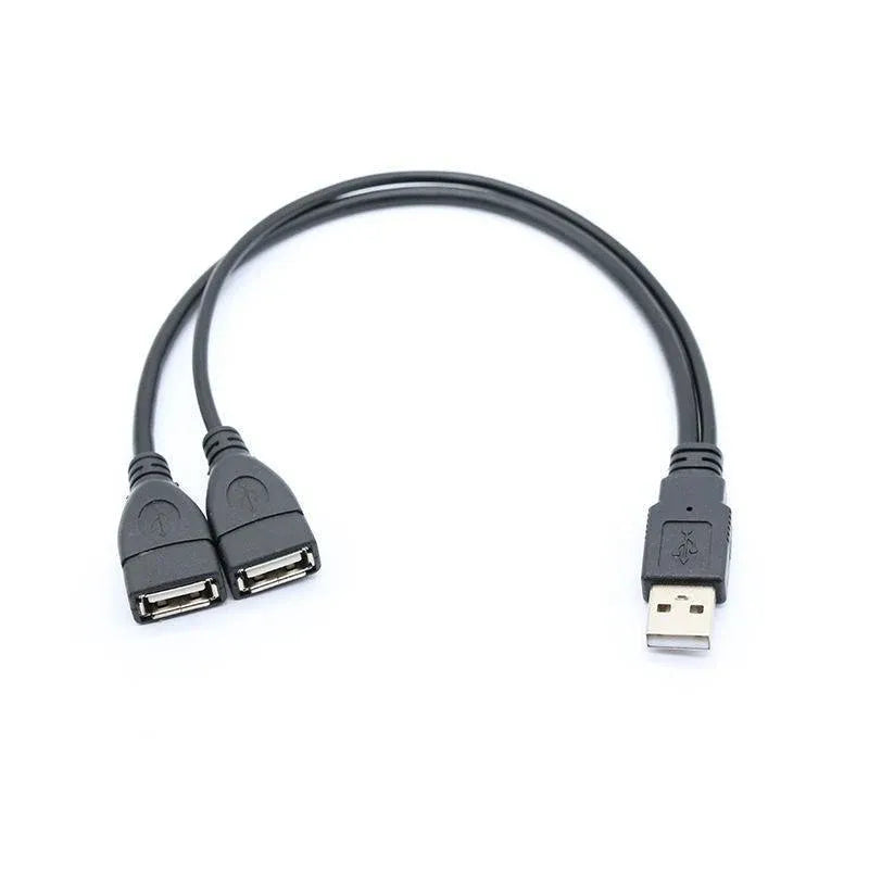 USB 2.0 Y Splitter Cable 1 Male to 2 Female Dual USB Extension Adapter 30cm