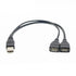 USB 2.0 Y Splitter Cable 1 Male to 2 Female Dual USB Extension Adapter 30cm