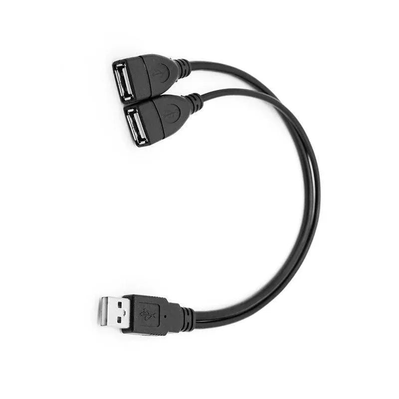 USB 2.0 Y Splitter Cable 1 Male to 2 Female Dual USB Extension Adapter 30cm