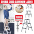 Portable Aluminium 1-3 Step Folding Ladder Anti-Slip Frame Stool for Home Use - 2 Step Folding Ladder