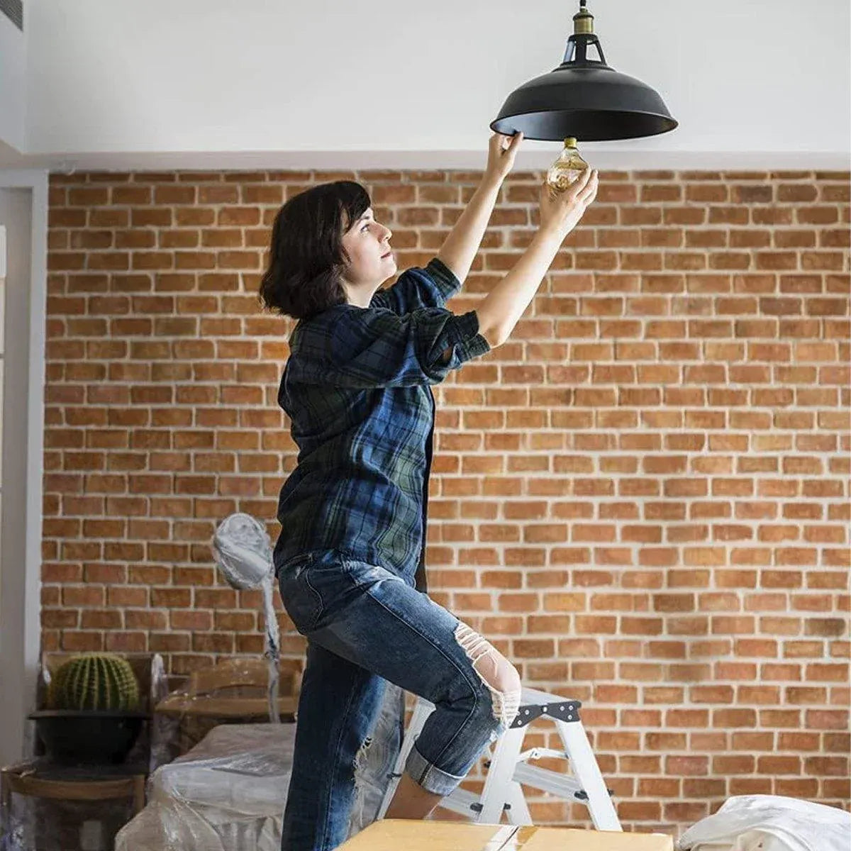 Portable Aluminium 1-3 Step Folding Ladder Anti-Slip Frame Stool for Home Use - 2 Step Folding Ladder