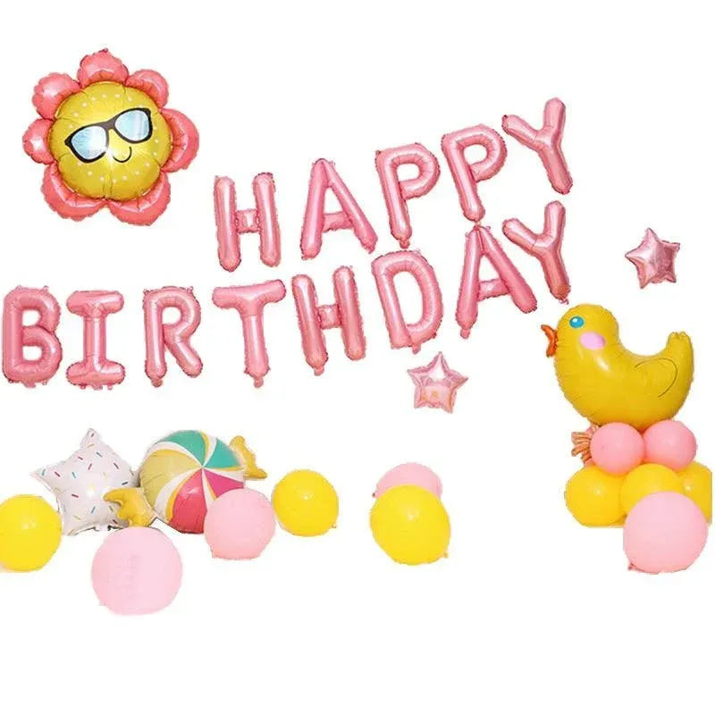 45-50 Pcs Happy Birthday 3D Unicorn Decoration Balloons Diy Decor Party Set - 02