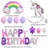 45-50 Pcs Happy Birthday 3D Unicorn Decoration Balloons Diy Decor Party Set - 03