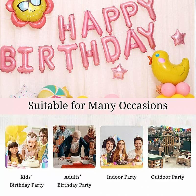 45-50 Pcs Happy Birthday 3D Unicorn Decoration Balloons Diy Decor Party Set - 04
