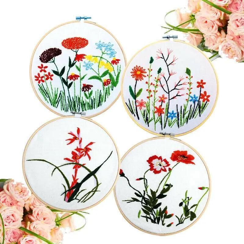 10PCS Bamboo Embroidery Hoops for Sewing Cross-Stitch & Wedding Crafts - 15CM
