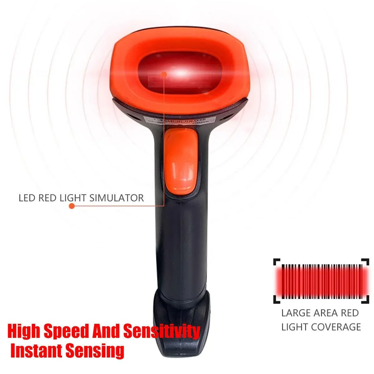 Wireless Barcode Scanner 2D QR Code Handheld Reader for Supermarket Warehouse