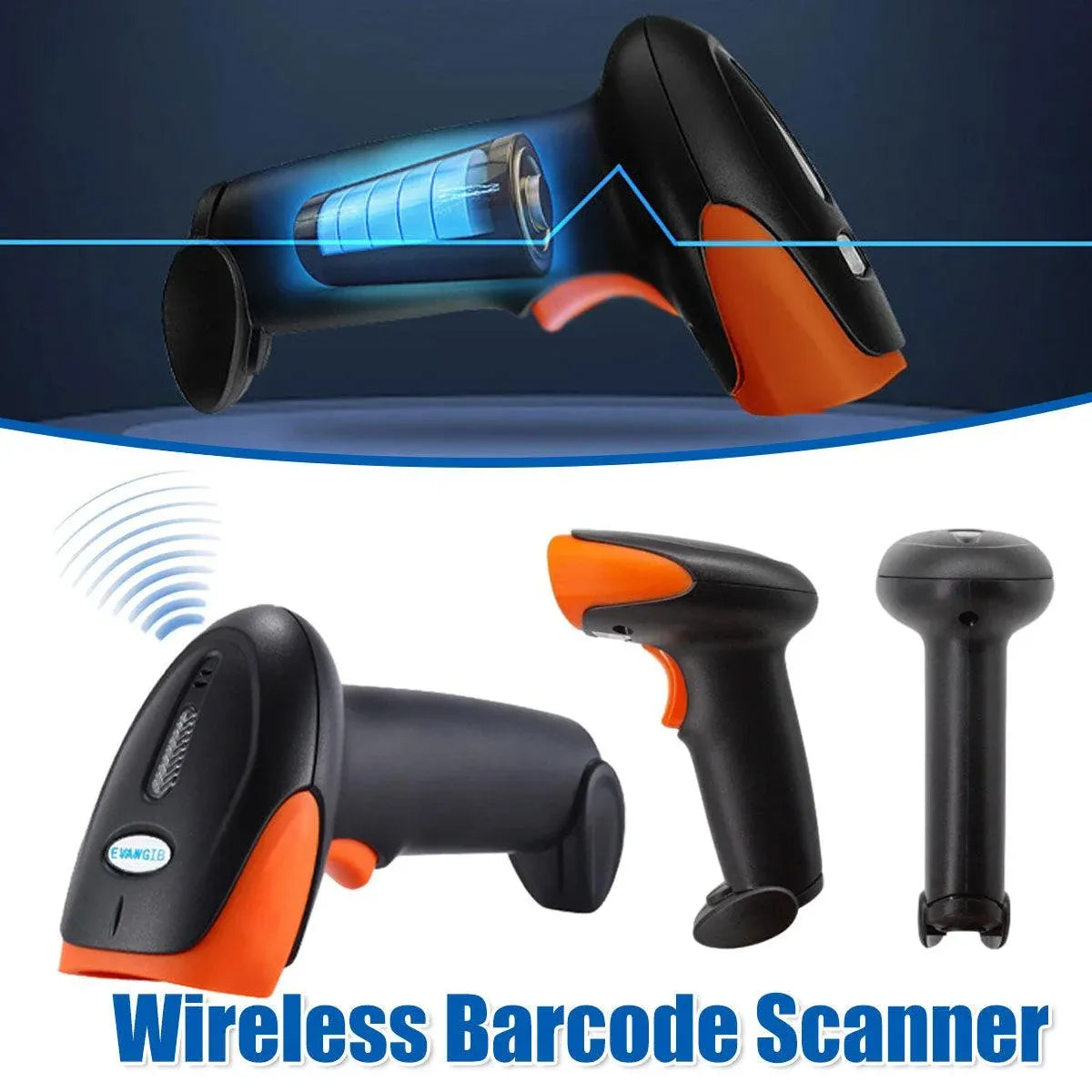 Wireless Barcode Scanner 2D QR Code Handheld Reader for Supermarket Warehouse