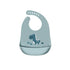 Silicone Waterproof Feeding Bib Apron with Pouch Easy to Clean Smock for Mealtime Use - Dinosaur