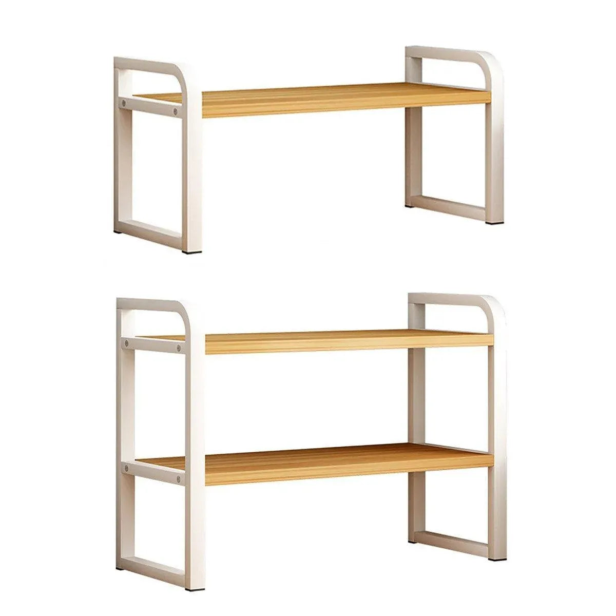 Adjustable Height Multi-Layer Desktop Bookshelf Home Office Floor Organizer Rack - 1 Shelf