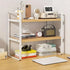 Adjustable Height Multi-Layer Desktop Bookshelf Home Office Floor Organizer Rack - 1 Shelf
