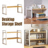 Adjustable Height Multi-Layer Desktop Bookshelf Home Office Floor Organizer Rack - 1 Shelf
