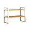 Adjustable Desktop Bookshelf 2 Tier Wood & Metal Desk Organiser Rack Home Office