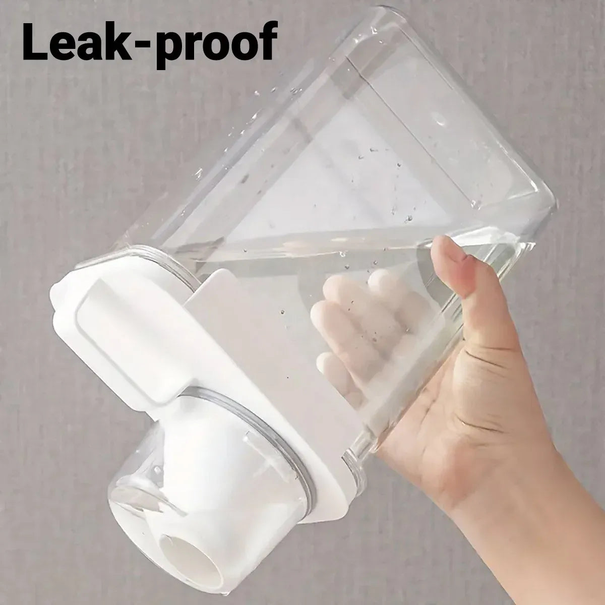 Sealed Household Grain Storage Box Transparent Rice Bucket Kitchen Storage - 1800ml
