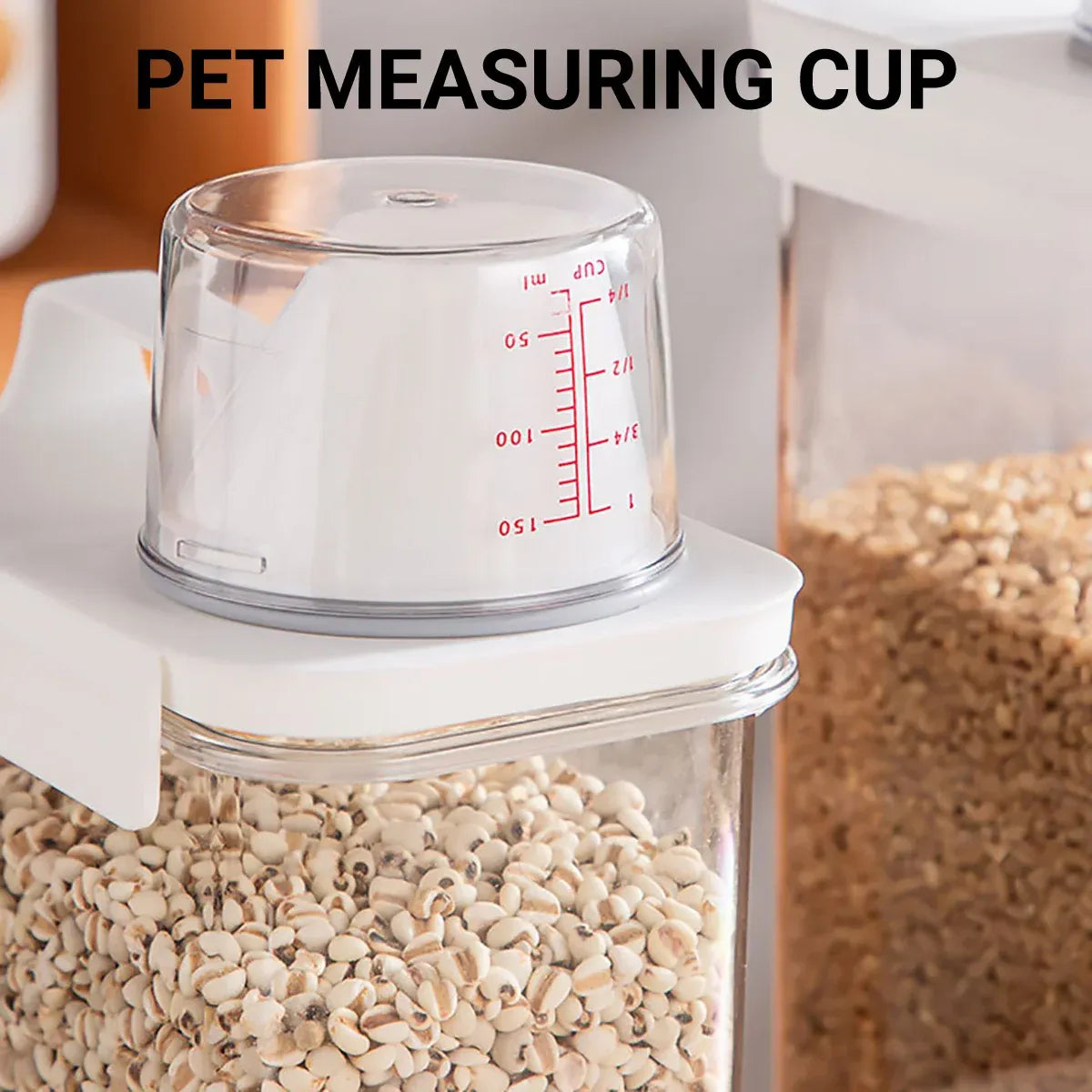 Sealed Household Grain Storage Box Transparent Rice Bucket Kitchen Storage - 1800ml