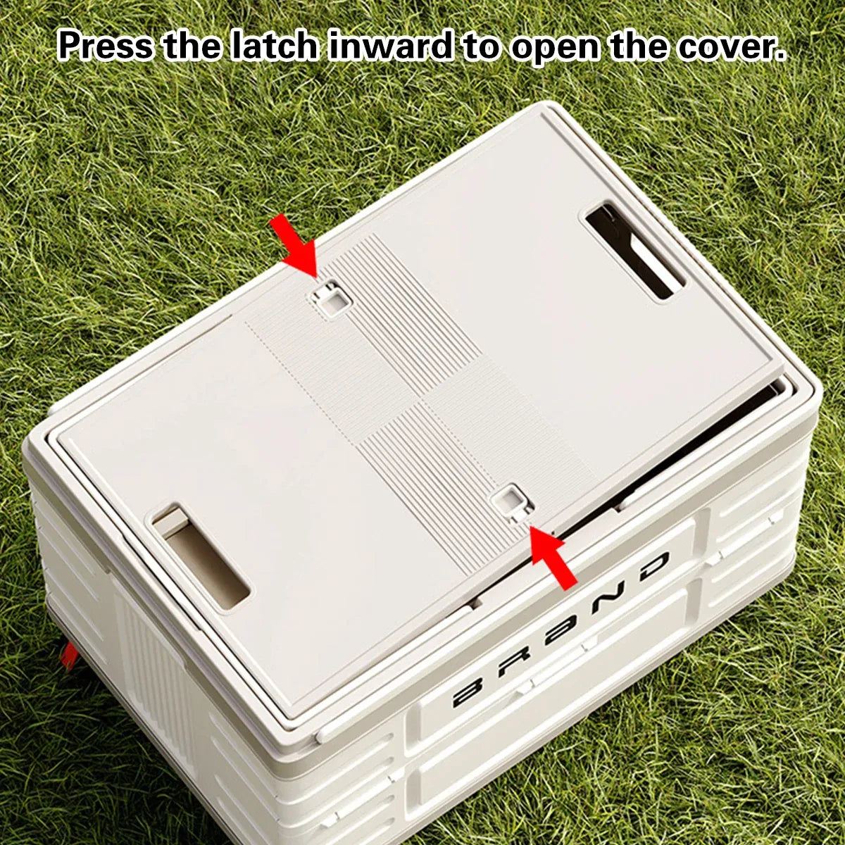 Camping Foldable Storage Box Latch or Wooden Lid Car Boot Tent Outdoor Organiser - Thickened solid wood cover