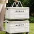 Camping Foldable Storage Box Latch or Wooden Lid Car Boot Tent Outdoor Organiser - Thickened solid wood cover