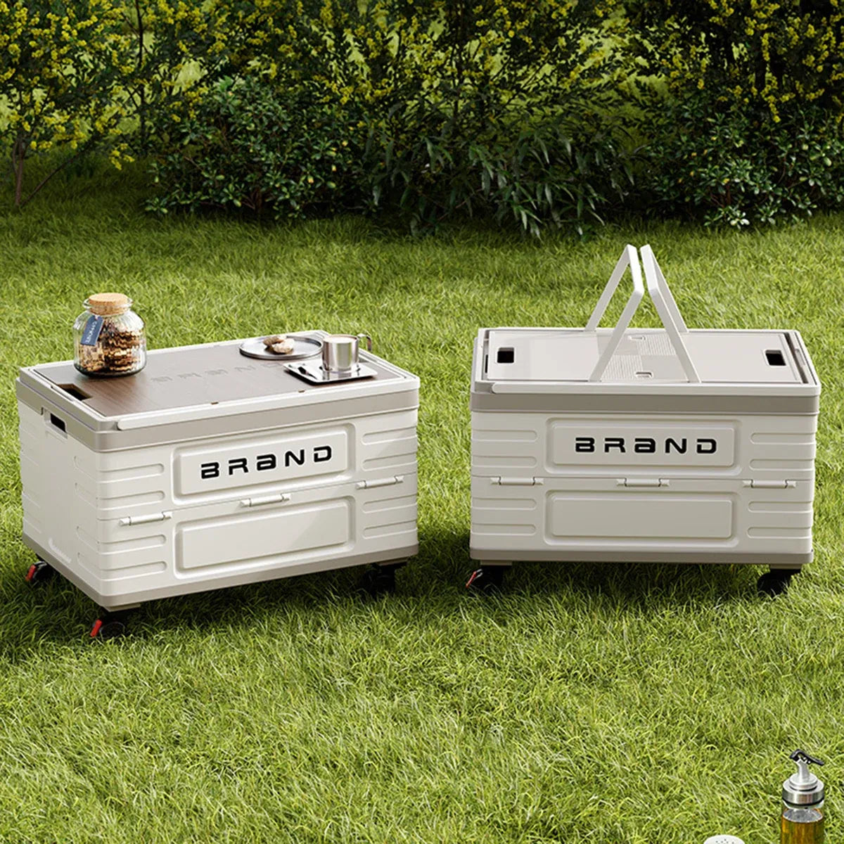 Camping Foldable Storage Box Latch or Wooden Lid Car Boot Tent Outdoor Organiser - latch switch cover