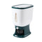 10kg Rice Storage Bucket Household Metering Rice Container Large Capacity - Green