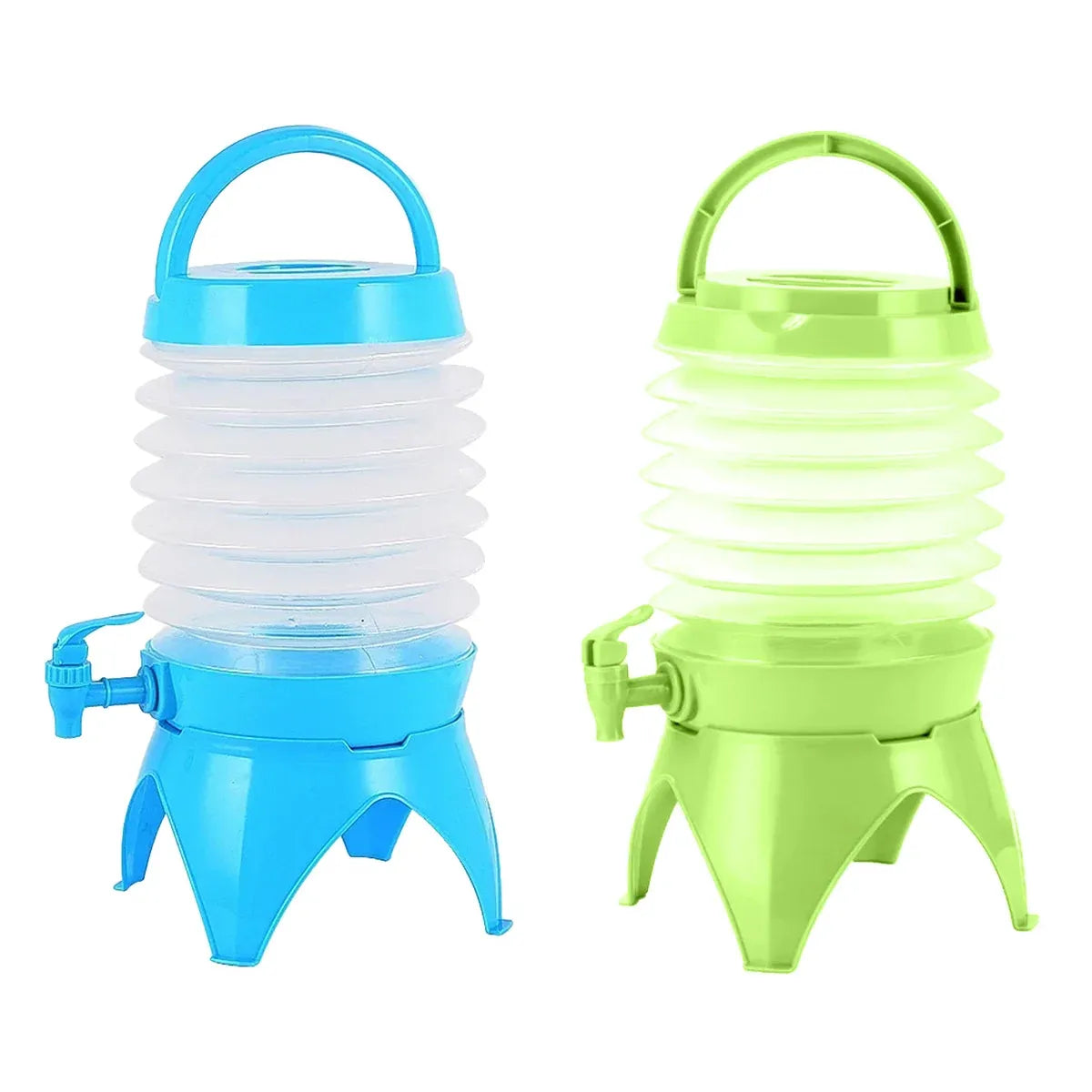 5.5L Outdoor Water Container Camping Folding Water Beer Juice Travel Bucket Use - Green