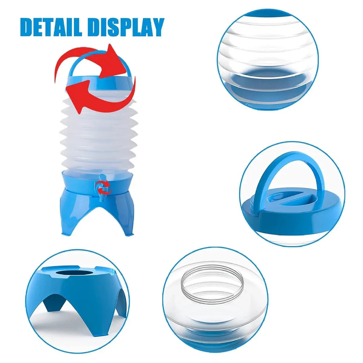 5.5L Outdoor Water Container Camping Folding Water Beer Juice Travel Bucket Use - Green