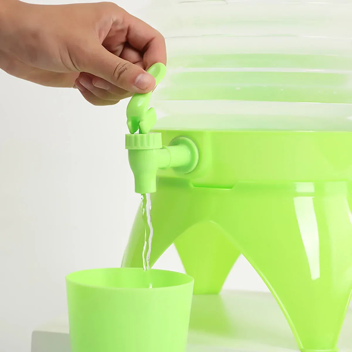 5.5L Outdoor Water Container Camping Folding Water Beer Juice Travel Bucket Use - Green