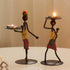 Candle Holder Stand Metal Candlestick Restaurant Table Centrepiece Display Decor - Serving Tray Set