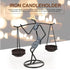 Candle Holder Stand Metal Candlestick Restaurant Table Centrepiece Display Decor - Serving Tray Set