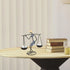 Candle Holder Stand Metal Candlestick Restaurant Table Centrepiece Display Decor - Serving Tray Set
