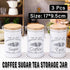 3PCS White Tinplate Coffee Tea Sugar Storage Jar Set Sealed Kitchen Counter