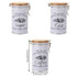 3PCS White Tinplate Coffee Tea Sugar Storage Jar Set Sealed Kitchen Counter