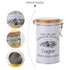 3PCS White Tinplate Coffee Tea Sugar Storage Jar Set Sealed Kitchen Counter