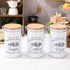 3PCS White Tinplate Coffee Tea Sugar Storage Jar Set Sealed Kitchen Counter