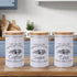 3PCS White Tinplate Coffee Tea Sugar Storage Jar Set Sealed Kitchen Counter
