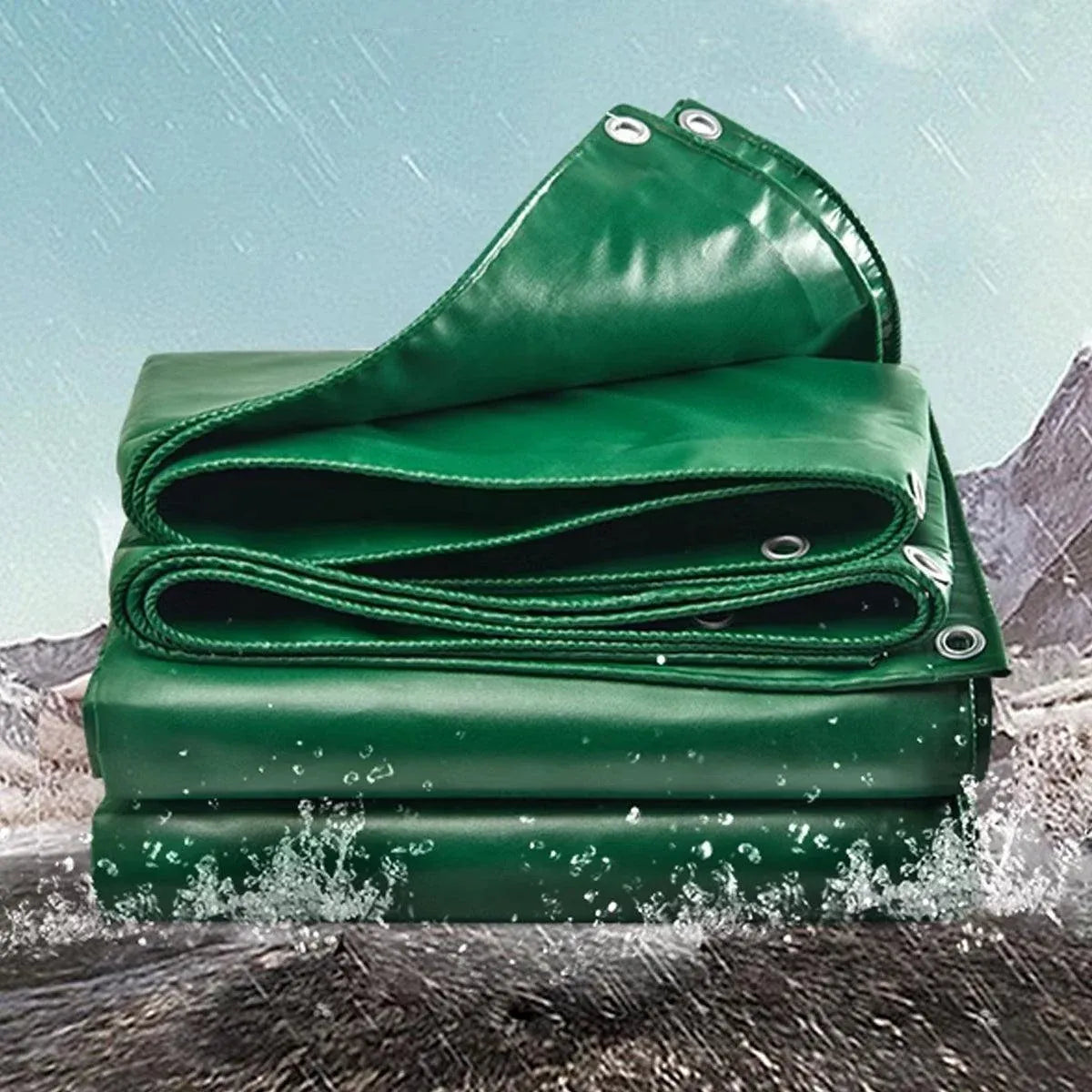 Heavy Duty Waterproof Canvas Tarp Tarpaulin Sun Block Dustproof Army Shelter - 4x4m(3.8x3.8m)